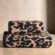 image 2 of OHS 2 Pack Luxury 100% Cotton Leopard Jacquard Absorbent Quick Drying Hand Towel Cream | Natural | Hand towel