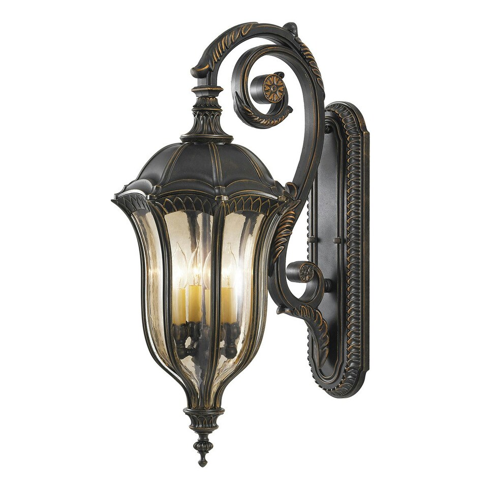 image 1 of Baton Rouge 4 Light Outdoor Large Wall Lantern Light Walnut IP44, E14