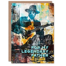 Legendary Blues Music Guitarist Design Fathers Day Dad Card