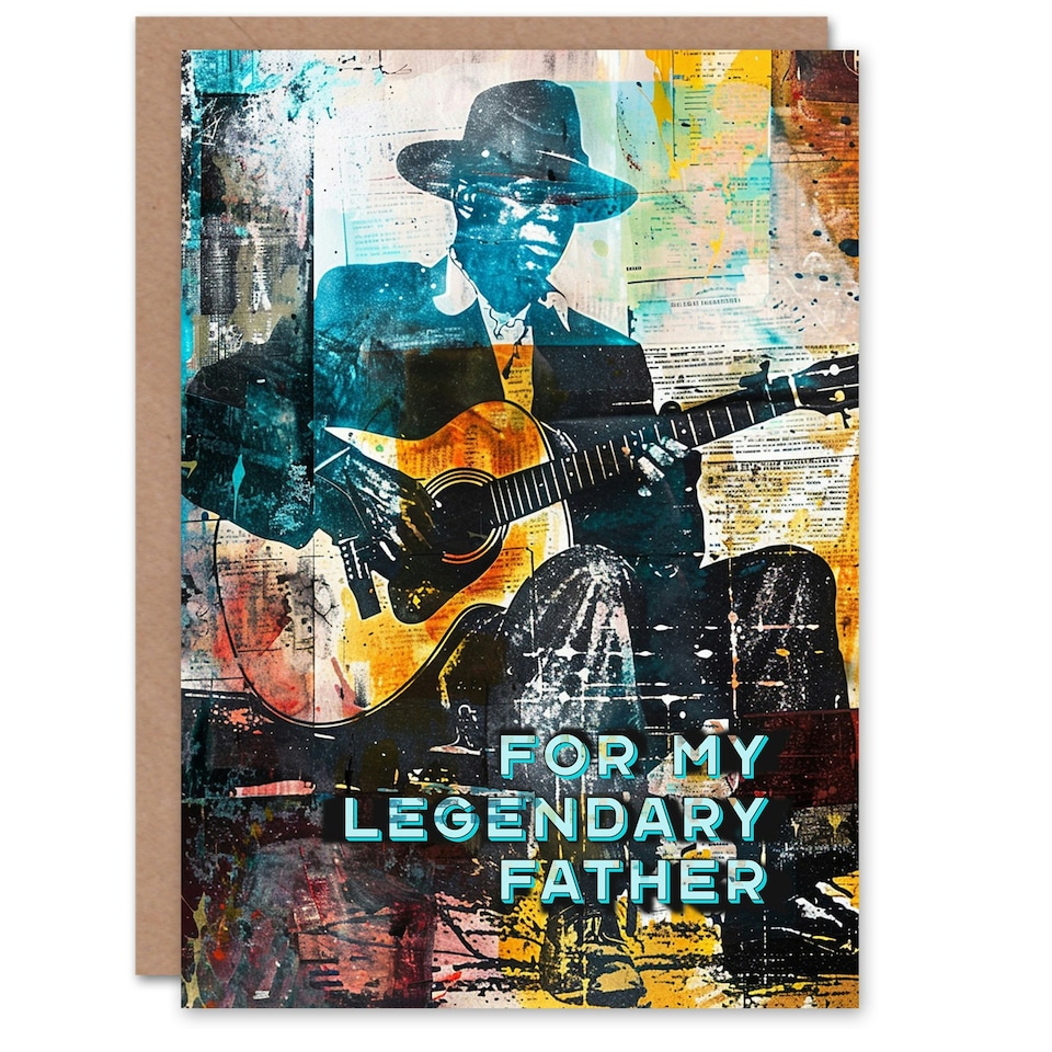 image 1 of Legendary Blues Music Guitarist Design Fathers Day Dad Card