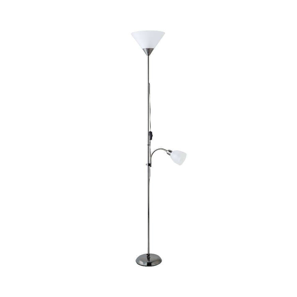 image 1 of ValueLights Mozz Black Chrome Mother and Child Floor Lamp | Black