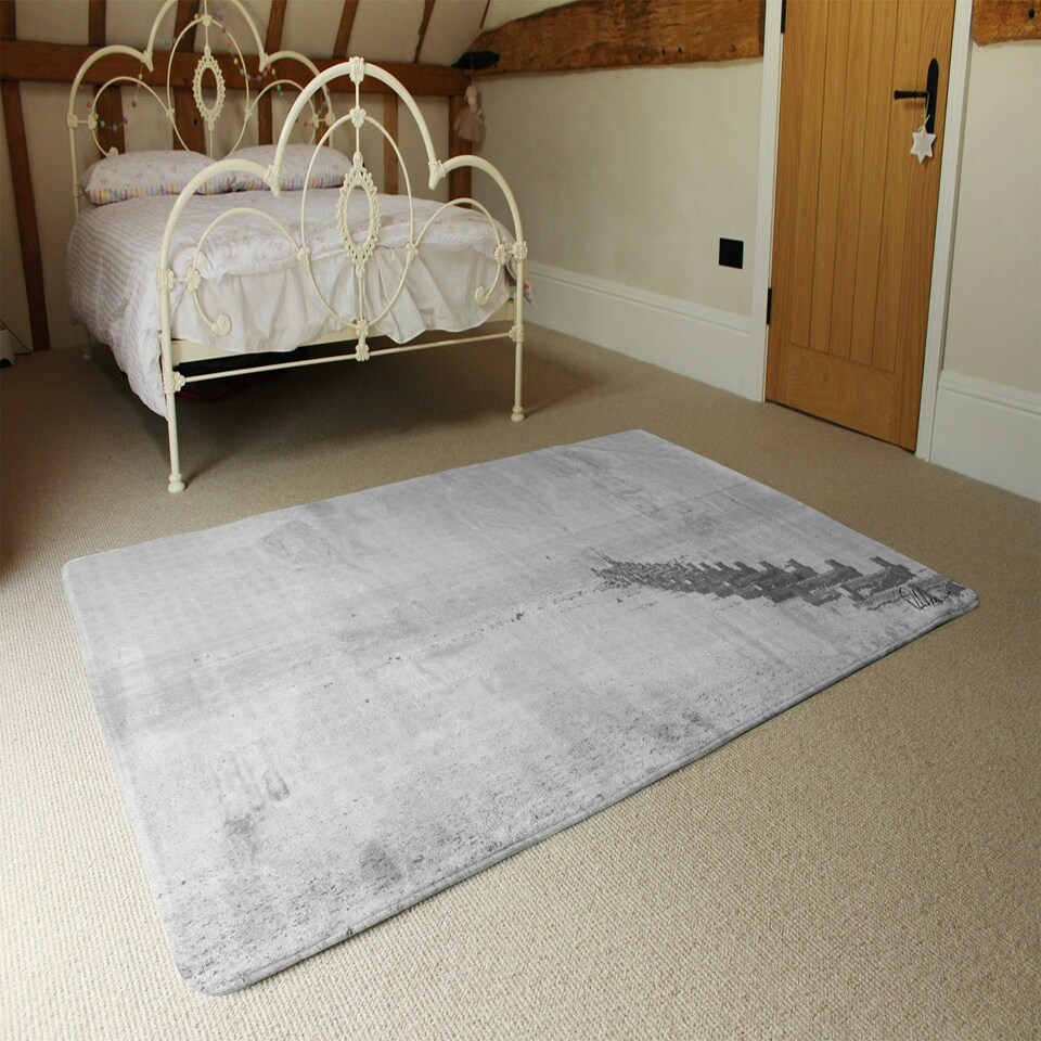 image 1 of beach front (Rug) Grey | Medium: 80x150cm