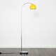 image 1 of ValueLights Polished Chrome Curved Stem Floor Lamp With Gloss Yellow Metal Dome Light Shade