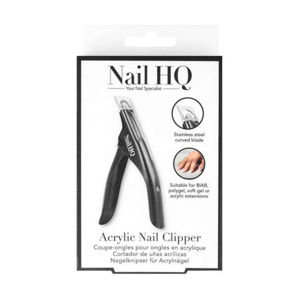 image 1 of Nail HQ Acrylic Nail Clipper - Curved Stainless Steel for Nail Extensions | Black