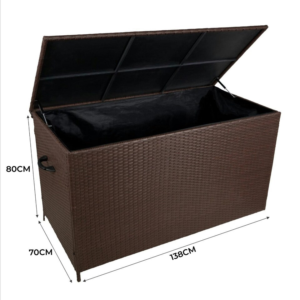 image 1 of Rattan Cushion Storage Box - Brown