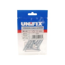 Unifix Coach Screws Hexagon Head M12 x 150 - Bag of 4 - Box of 20
