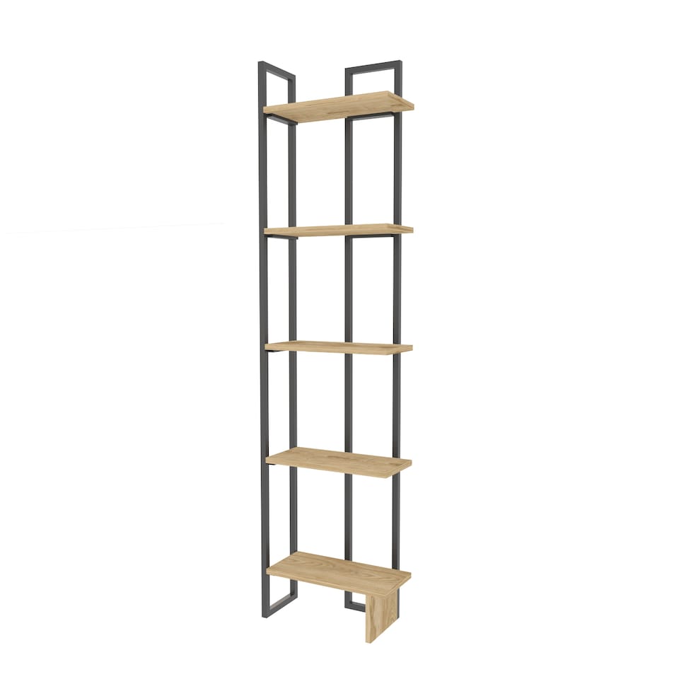 image 1 of Decorotika Alice 180 cm 5-tier Metal Frame  Corner Bookshelf  - 45 cm W x 19.6 cm D x 180 cm H