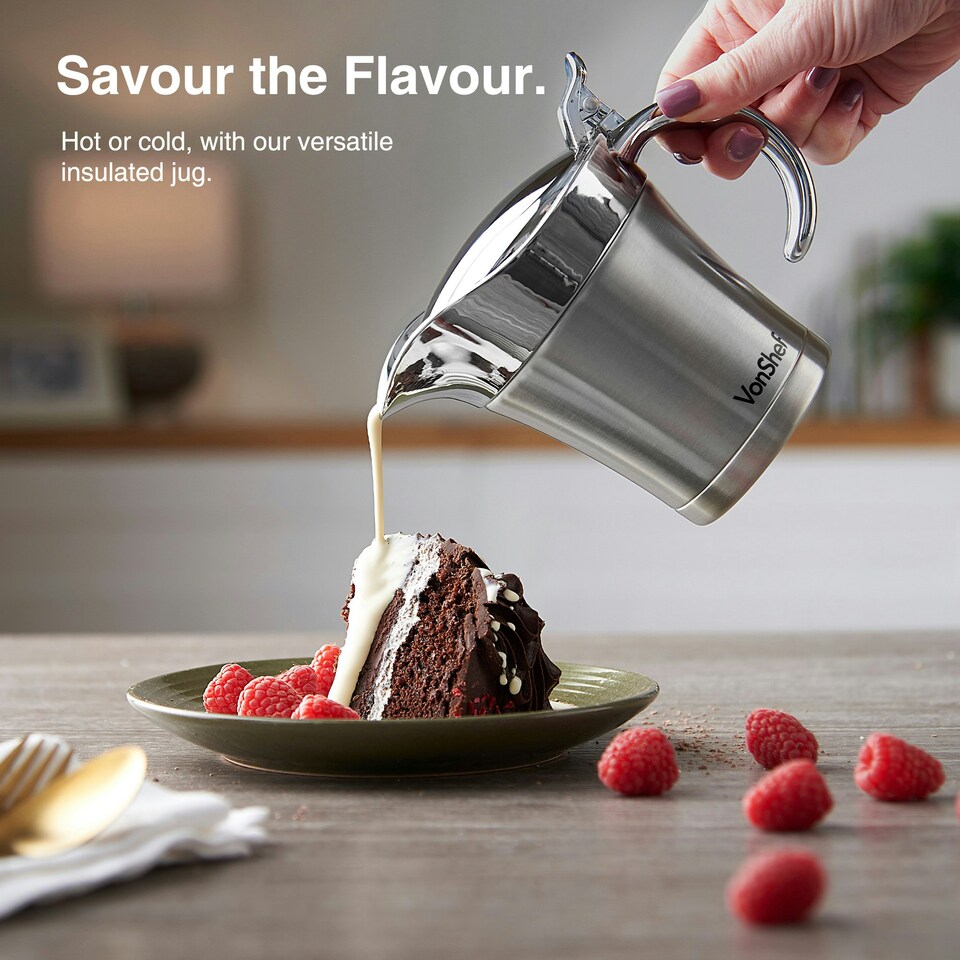 image 1 of VonShef 500ml Gravy Boat with Lid, Extra Large Double-Wall Insulated