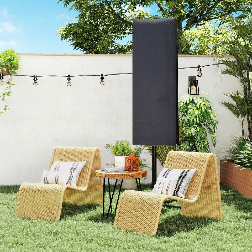 image 1 of Outsunny Garden Parasol Cover for 2-4.6m Umbrella Protector,Dark Grey