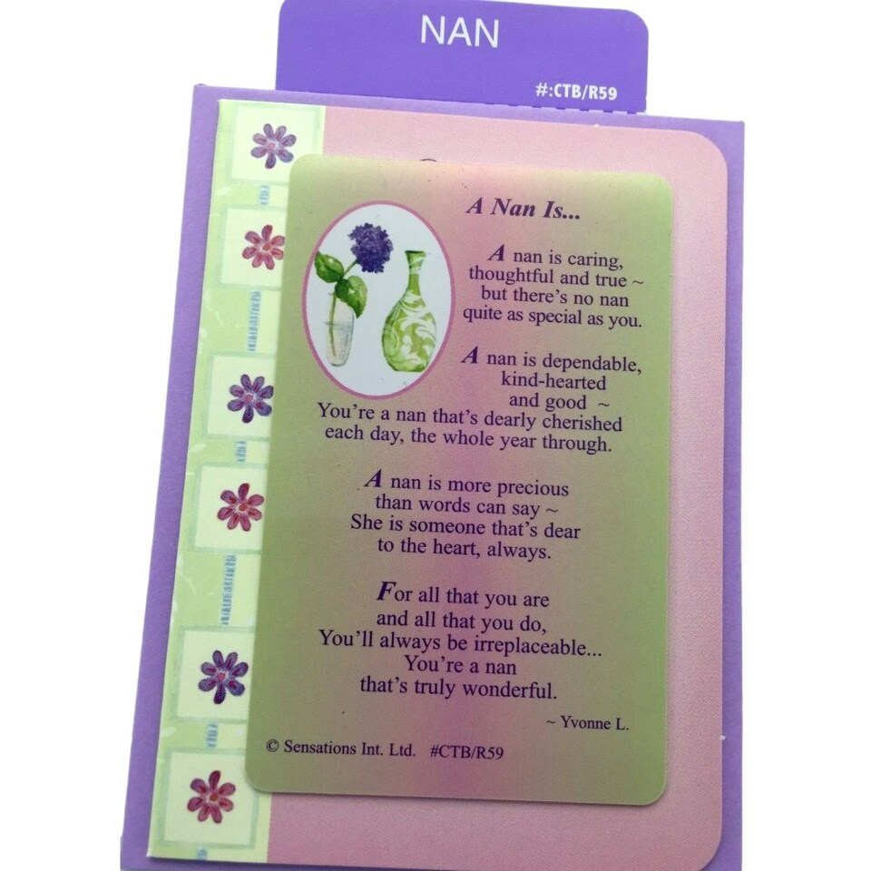 image 1 of A Nan Is....Wallet Card (Sentimental Keepsake Wallet / Purse Card)