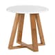 image 1 of Interiors By Premier Contemporary White And Natural Bamboo Round Stool, Durable Round Stool For Kitchen, Versatile Kitchen Stool