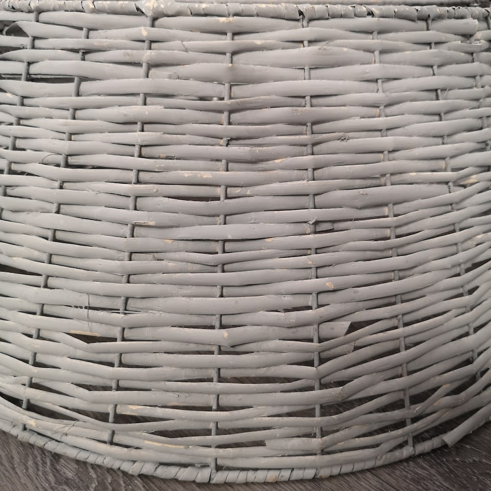 image 1 of 40/58cm Samuel Alexander KD Willow Christmas Tree Skirt Wicker Rattan- Medium Light Grey