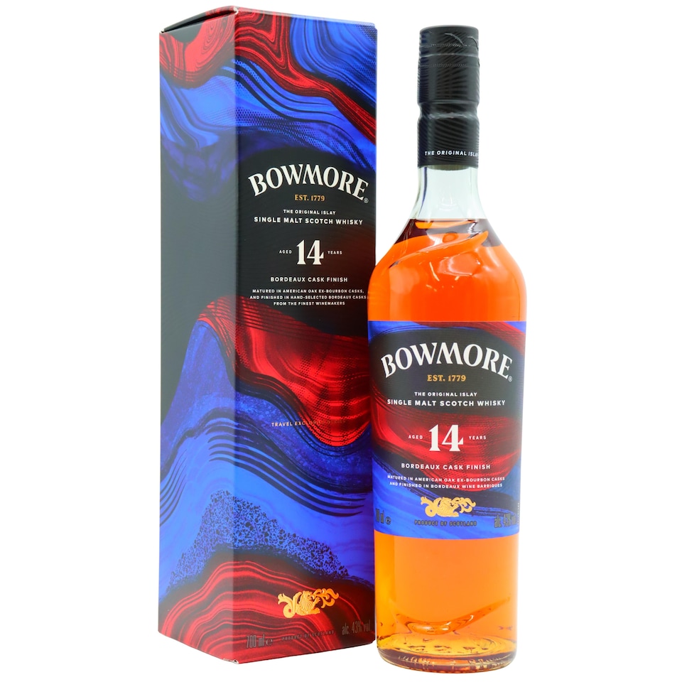 image 1 of Bowmore - Bordeaux Wine Finish Single Malt Scotch 14 year old Whisky | Multi | New | Ripe dark fruit, gentle spice, and coastal peat | 1