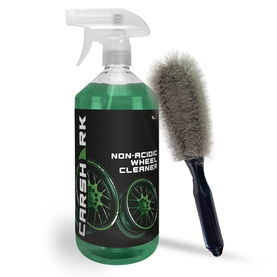 image 1 of CARSHARK Non-Acidic Wheel Cleaner 1L + Black Wheel Brush - Removes Brake Dust & Road Grime