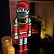 image 3 of 74cm LED Infinity Light Nutcracker - Red & White