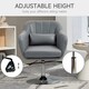 image 4 of HOMCOM Swivel Microfibre Accent Chair for Living Room Contemporary Vanity Armchair with Adjustable Height Thick Cushion Lumbar Support Armrest for Bedroom Office Dark Grey