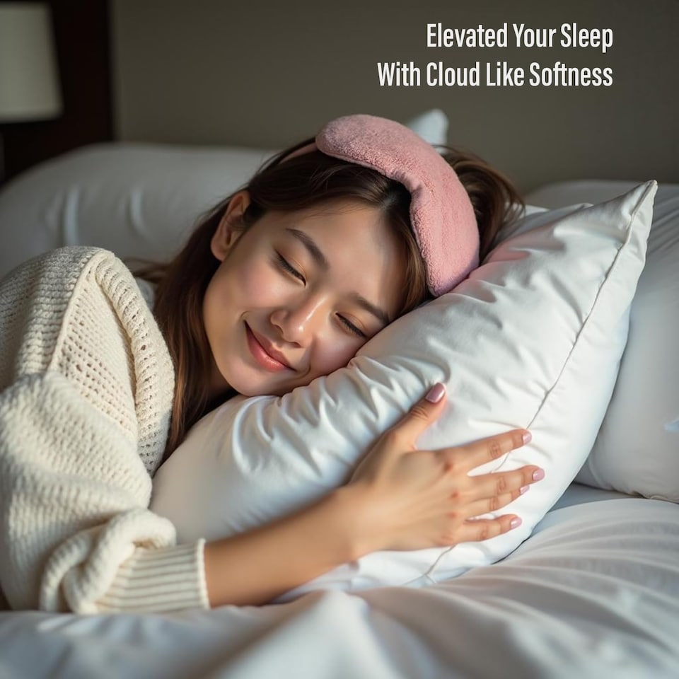 image 1 of Goose Feather & Down Bed Pillows | Soft & Supportive | 74cm × 48cm | Pack of 2