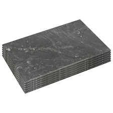 Argon Tableware Rectangle Marble Placemats - 30cm x 20cm - Black - Pack of 6 Black