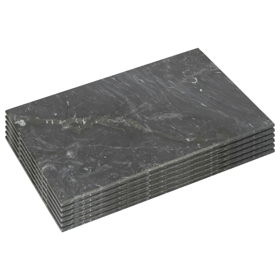 image 1 of Argon Tableware Rectangle Marble Placemats - 30cm x 20cm - Black - Pack of 6 Black