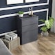 image 2 of HOMCOM Bedroom Chest of Drawers, High Gloss 4 Drawers Dresser, Grey