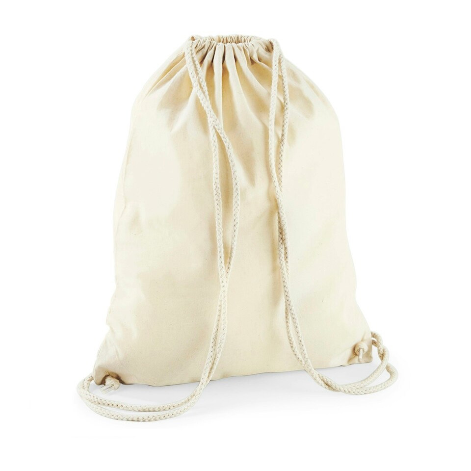 image 1 of Westford Mill Recycled Cotton Drawstring Bag - Natural - One Size (UTRW8542) Cream | One Size