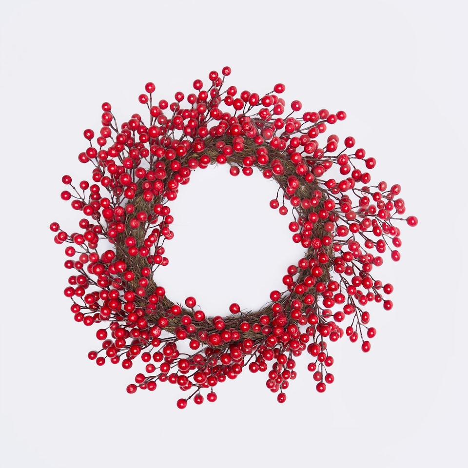 image 1 of OHS Artificial Flower Wreath Door Wall Home Party Table Decorations Winter Spring | Red