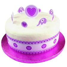 Creative Elephant Design Birthday Party Cake Toppers With Stickers - Pink - One Size