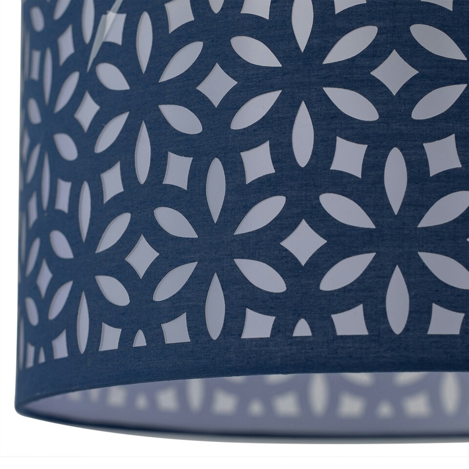 image 1 of Navy Blue Laser Cut 30cm Pendant Lightshade Blue
