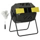 image 1 of Outsunny 160L Outdoor Tumbling Compost Bin with Dual Chamber Yellow | Yellow | One Size