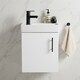 image 8 of Balterley Floor Standing Vanity Basin 400mm Gloss White & Matt Black Handle