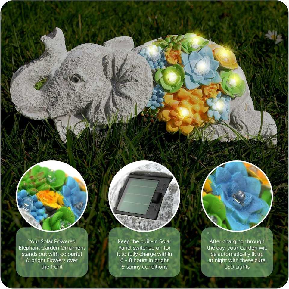 image 1 of Pack of 1 Solar Owl Garden Ornament Grey | One Size
