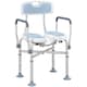 image 1 of HOMCOM Padded Bath Chair with Slotted Seat and Adjustable Height, Light Blue