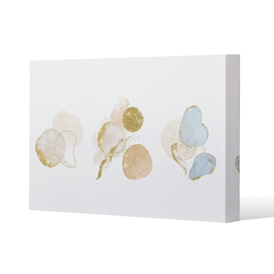 image 1 of blue, white, beige watercolor illustration & elements (Canvas Print) 114 x 77 x 4cm