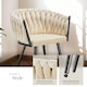 image 4 of Dining Chair Astano - padded, velvet, knot design, continuous backrest | Cream | sand | 6