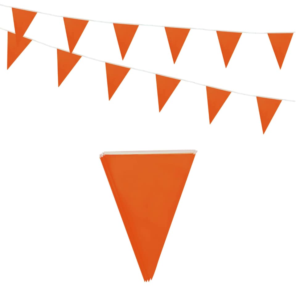 image 1 of Orange Colour Party Bunting 10m with 20 Pennants