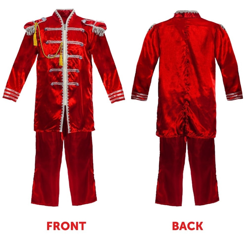 image 1 of Red 1960's Sergeant Pepper Costume & Set | Red | XL