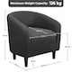 image 3 of Yaheetech Fabric Club Chair Upholstered Accent Barrel Chair Grey | Dark Gray