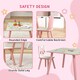 image 9 of ZONEKIZ Kids Table and Chairs, Childrens Desk with 2 Chairs, Pink Grey