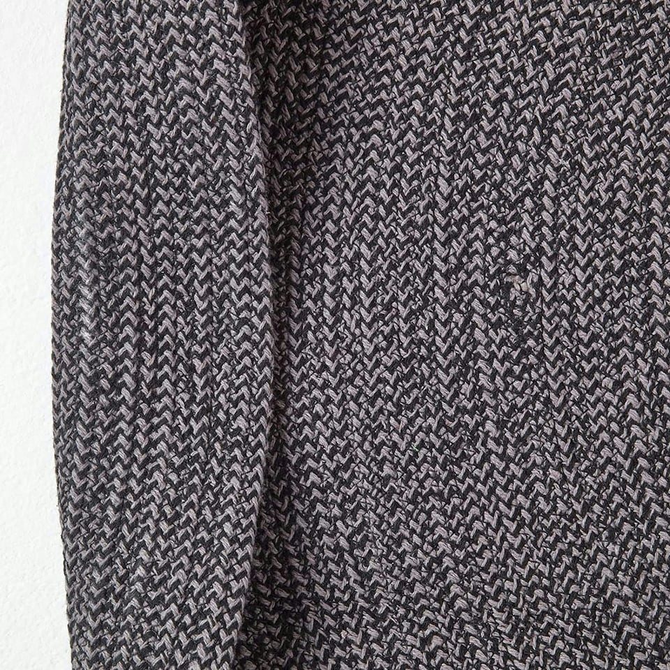 image 1 of Homescapes Grey and Black Melange Braided Rug - 150 cm Round | Grey | 150 cm Round