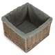 image 2 of Medium Square Antique Wash Grey Grey Lined Storage Basket | Grey | Grey | L