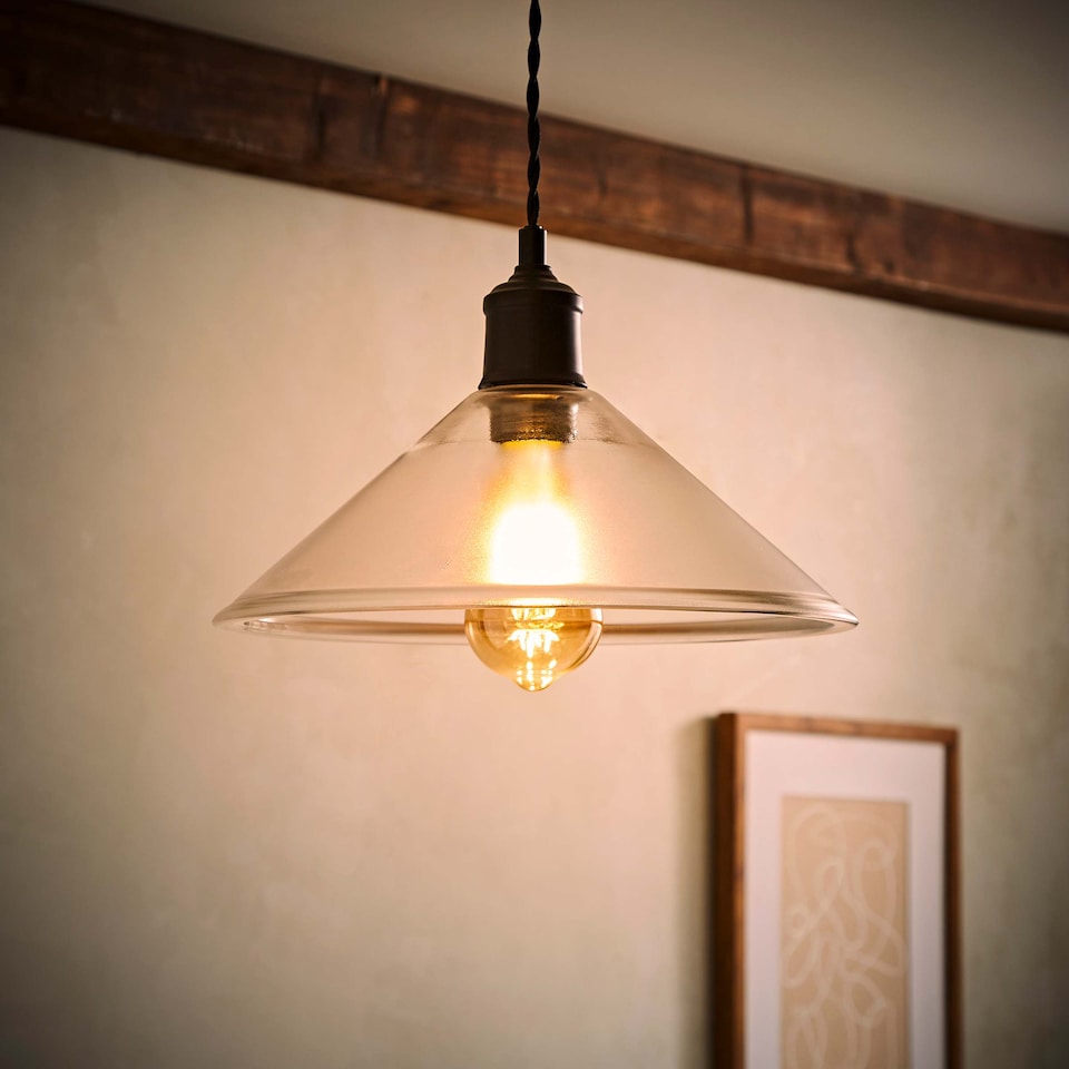image 1 of ValueLights Taper Dome Clear Pendant Glass Shade
