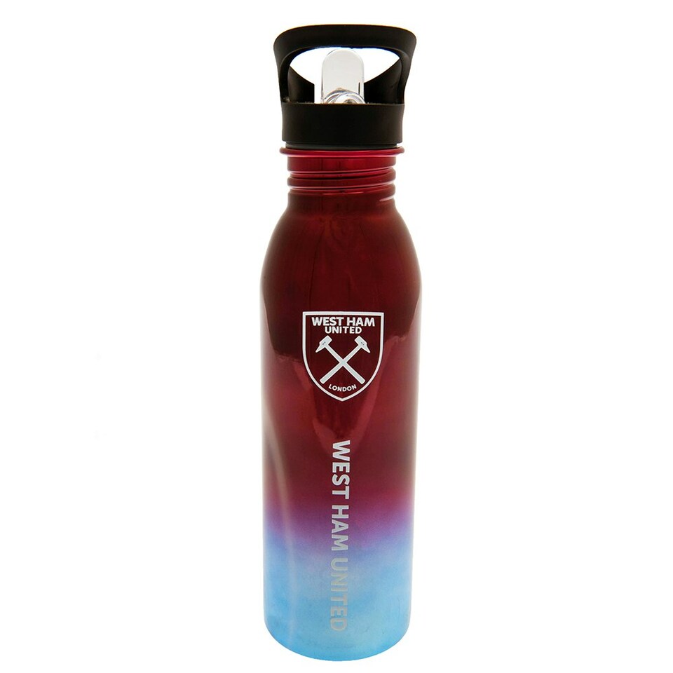 image 1 of West Ham United FC Metallic Water Bottle - Claret Red/Sky Blue - One Size