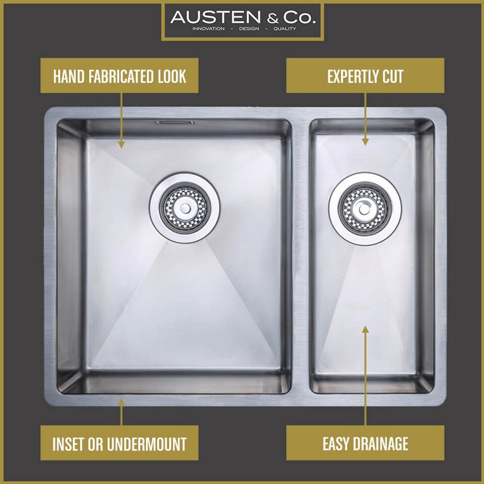 image 1 of Austen & Co. Orla Stainless Steel Inset/Undermount 1.5 Bowl Kitchen Sink