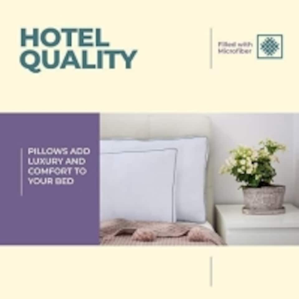 image 1 of 100% Egyptian Cotton Pillow, Side Sleeper, Bounce Back, Hypoallergenic - Pack of 2