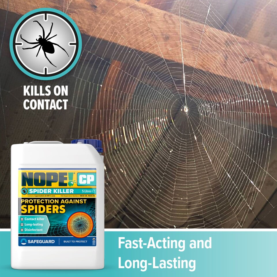 image 1 of NOPE Spider Killer Spray - 5L & Sprayer - Contact Killer For all Types of Spiders. Odourless, for Indoor and Outdoor Use