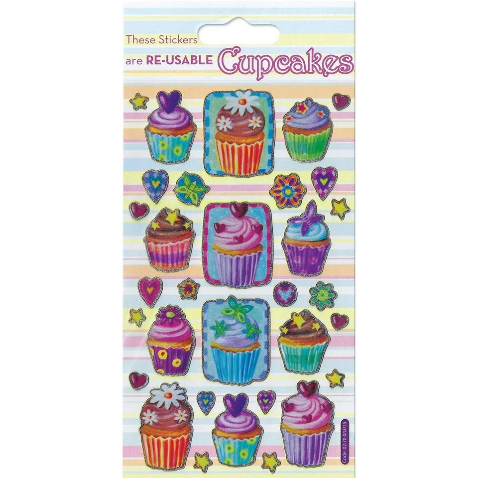 image 1 of Paper Projects Reusable Cupcake Stickers - Multicoloured - One Size