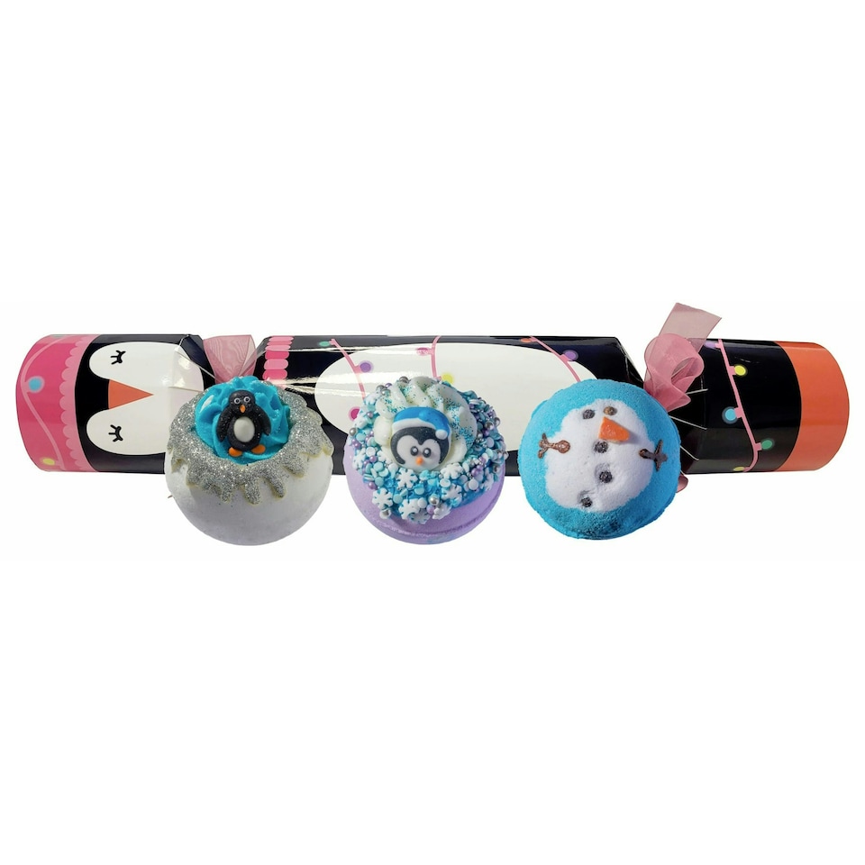 image 1 of Bomb Cosmetics Festive Penguin Bath Bomb Cracker Set