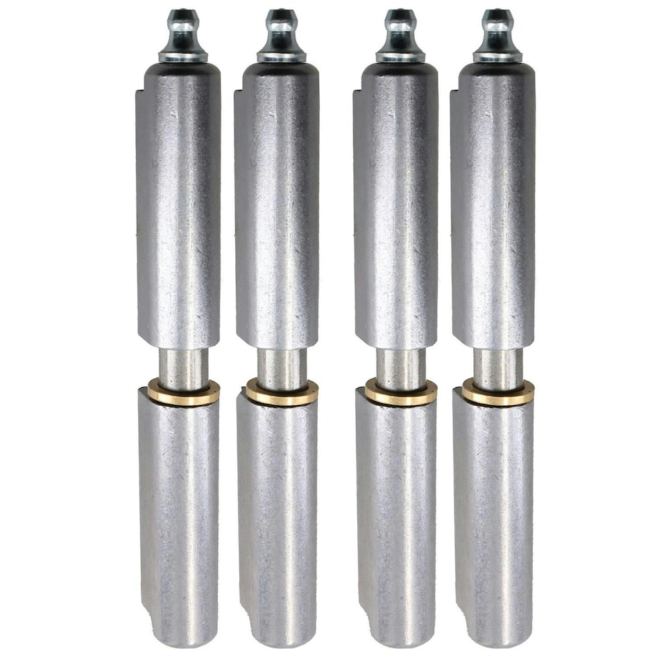 image 1 of 4pk Lift Off Bullet Hinge Weld On with Grease Nipple 16x120mm Heavy Duty Door Silver
