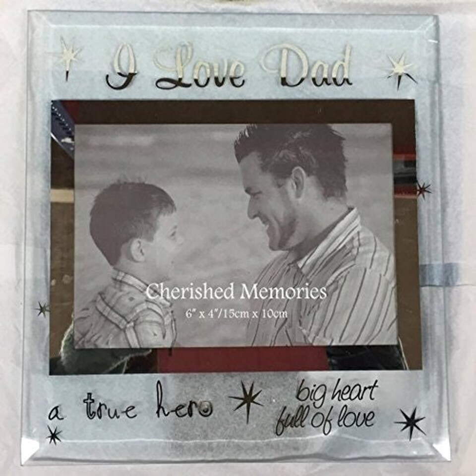 image 1 of Cherished Memories - I Love Dad Glass Photo Frame