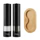 image 1 of Cooks Professional Electric Salt & Pepper Mill Set with Bamboo Base | Adjustable Grind Settings | Simple One-Button Operation | Matt Black / Bamboo